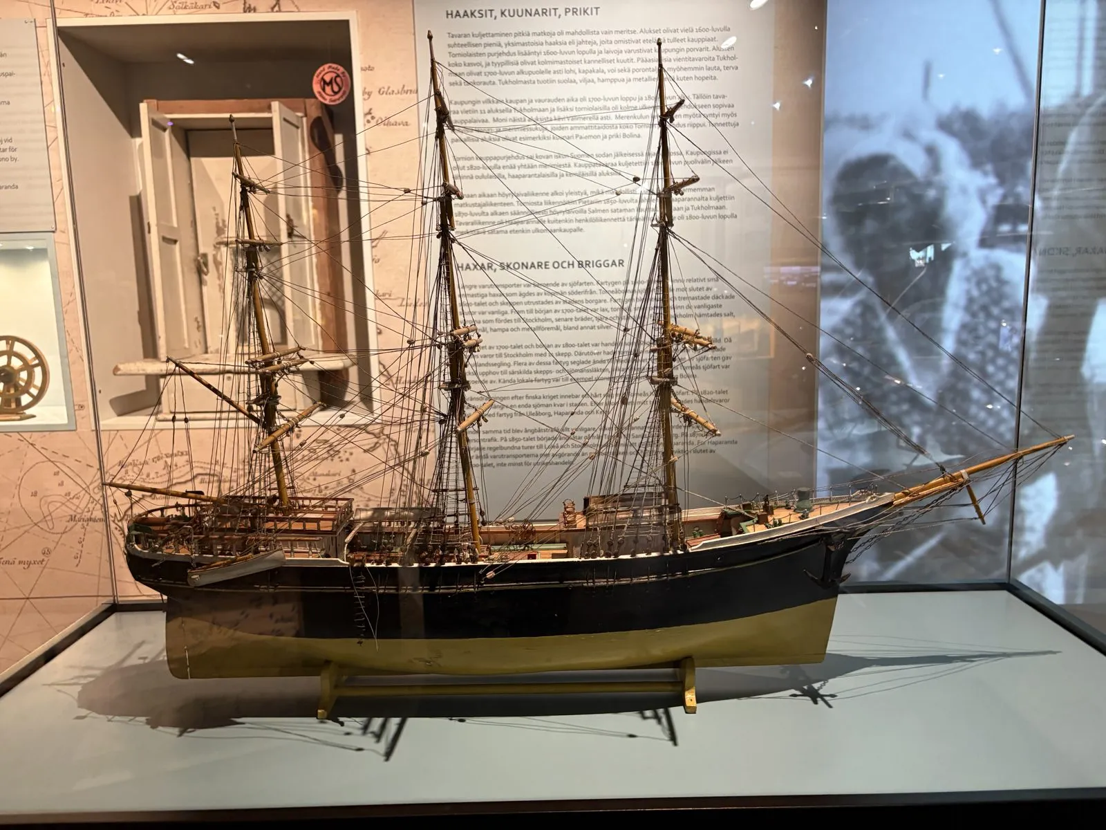 博物館に展示されていた帆船の模型