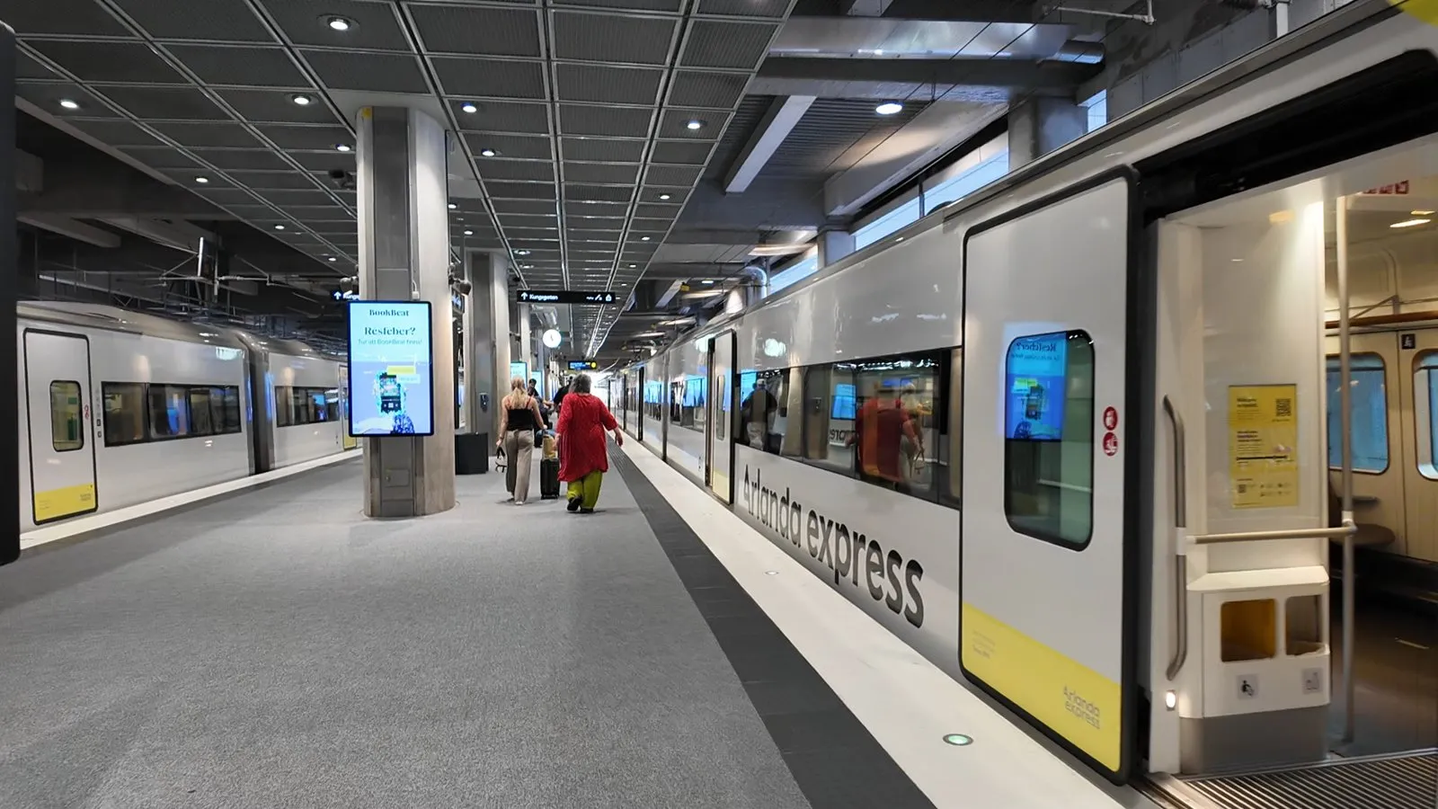 ストックホルム中央駅の、アーランダエクスプレスのホーム